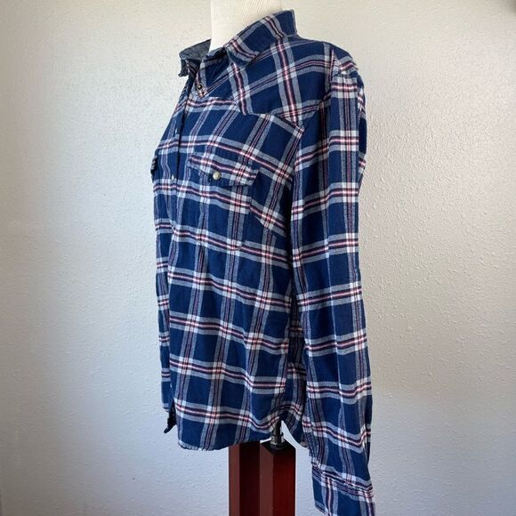 JACHS Girlfriend Plaid Button Down Shirt Size L EUC - Picture 4 of 8